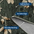 thumbnail image 3 of Botanical & Vintage Floral Runner Rug - Washable, Non-Slip, Soft Low Pile, Collapsible, Mark Resistant Carpet for Hallway, Kitchen, Entryway - Green, USA, 2x6ft (61x183cm), 3 of 8