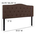 thumbnail image 2 of Cambridge Tufted Upholstered Queen Size Headboard in Dark Brown Fabric, 2 of 9