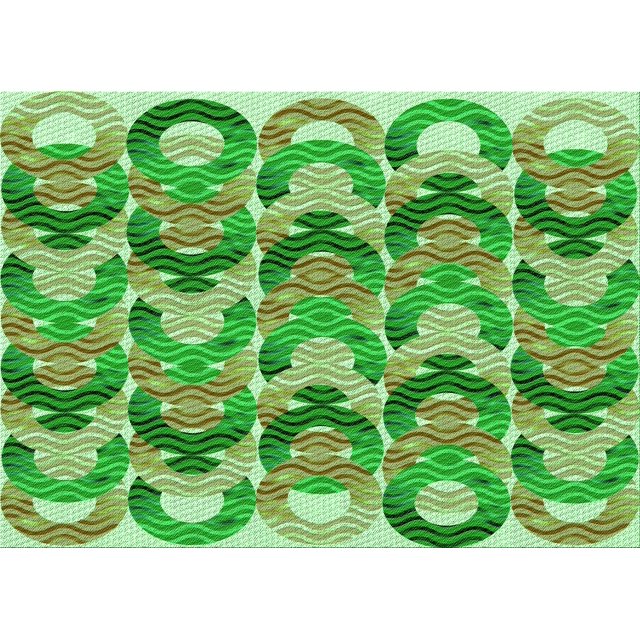 Ahgly Company Machine Washable Indoor Rectangle Transitional Dark Lime Green Area Rugs, 3' x 5'