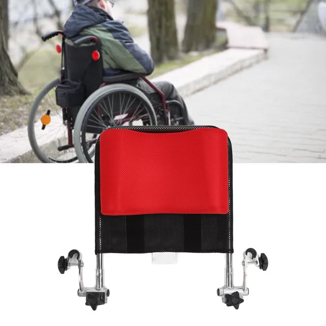 Wheelchair Pillow Headrest, Reliable Sitting Wheelchair Neck Support Headrest Red For Outdoor Use