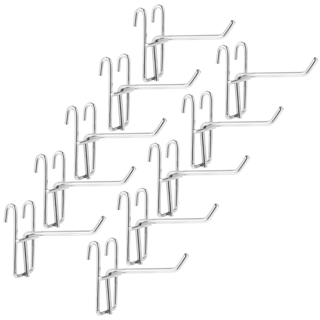 MasteelfCA 10 Pcs Grid Pegboard Hooks Slatwall Iron Hooks Universal Slat Board Hooks