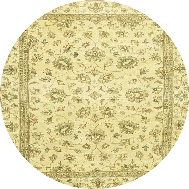 Ahgly Company Tapis d'Intérieur Ronds Abstraits Or Abstraits pour Aire, 4 Pieds Rond