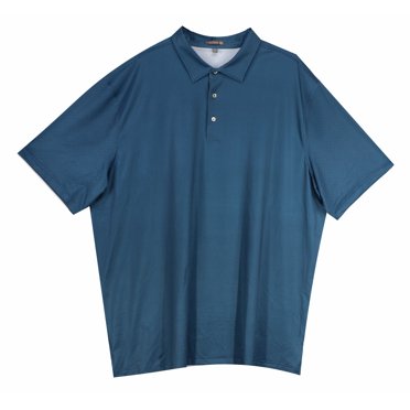 Peter Millar Polo à Manches Courtes Confort Été Bleu / Orange pour Hommes avec Pois - LT