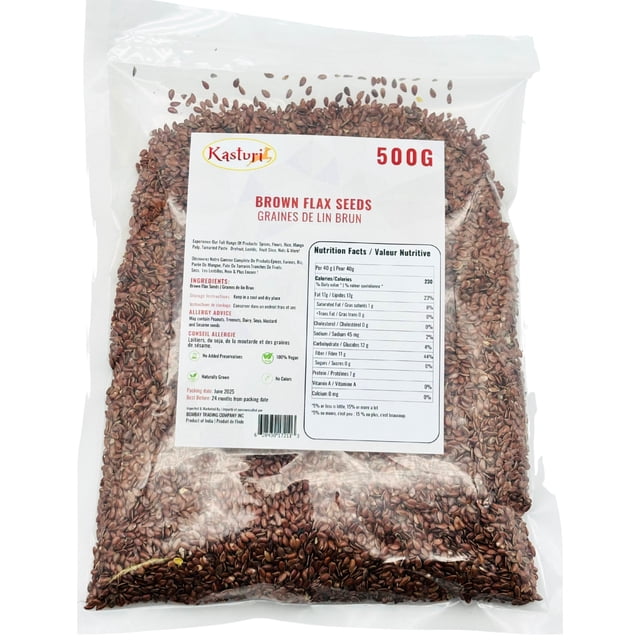 Kasturi Graines de Lin Brunes Entières, 500 g
