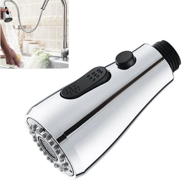 Allume Kitchen Faucet Head Replacement, Simple Kitchen Sink Faucet Parts, Pull Down Faucet Sprayer Head Nozzle, Centralized Spray and Injection Mode Silver