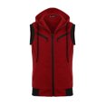 thumbnail image 1 of INSPIRE CHIC Men's Vest Hoodie Zip Up Sleeveless Drawstring Hooded Vest 42 Burgundy, 1 of 8