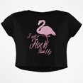thumbnail image 1 of Flamingo I Will Flock You Up Junior Boxy Crop Top T Shirt, 1 of 1