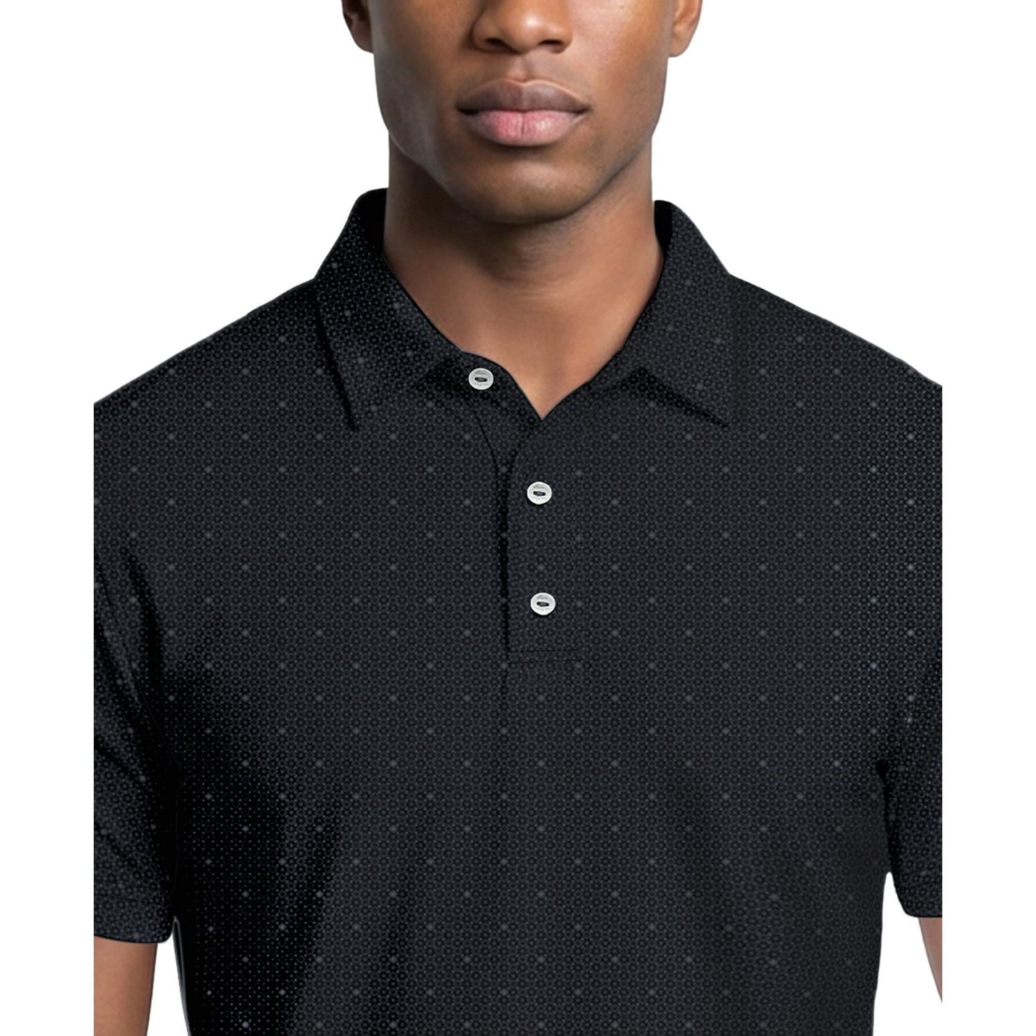 Ben Hogan Performance Men's Gentleman Geometric Golf Print Short Sleeve Polo Shirt