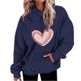thumbnail image 1 of Penkiiy Mode Décontractée pour Femmes Impression de la Saint-Valentin Hauts à Manches Longues Sweat à Capuche 2TG Marine, 1 of 5