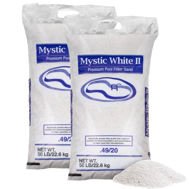 U.S. Silica 50 Pound Mystic White II Swimming Pool Filter Sand, White, 2 Pack