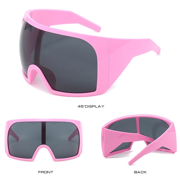 Large Frame Surround Style Sunglasses UV400 Protection Super Wide Angle Eye Protection Lightweight Portable Futuristic Design for Men Women Outdoor Sports Cycling Travel Daily Wear