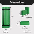 thumbnail image 3 of BalanceFrom 71x24x1 Inches Extra Thick Yoga Mat with Knee Pad and 2 Blocks, Green, 3 of 11