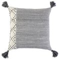 thumbnail image 1 of HomeRoots 403470 Ivory & Gray Accent Stitch Color Block Throw Pillow, 1 of 1