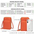thumbnail image 3 of Small Crossbody Cell Phone Purse for Women, Mini Messenger Shoulder Handbag Wallet with Credit Card Slots,Orange, 3 of 6