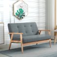 thumbnail image 2 of HOMCOM 45" Loveseat Modern 2 Seater Couch with Rubber Wood Legs Dark Grey, 2 of 10