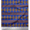 thumbnail image 1 of Soimoi Blue Georgette Viscose Fabric Aztec Geometric Printed Craft Fabric by the Yard 42 Inch Wide, 1 of 3