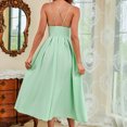 thumbnail image 4 of Gspmoly Robes d'Été, Mode Femmes Été Sans Manches Aguichant Décontractée Dos Nu Couleur Unie Robe à Col en V Robes de Cocktail Liquidation, 4 of 9