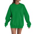 thumbnail image 1 of Breezora Chandail à Capuchon à Poche Surdimensionné pour Femmes, Col Rond, Chandail Décontracté Confortable, Taille m, Vert, 1 of 5
