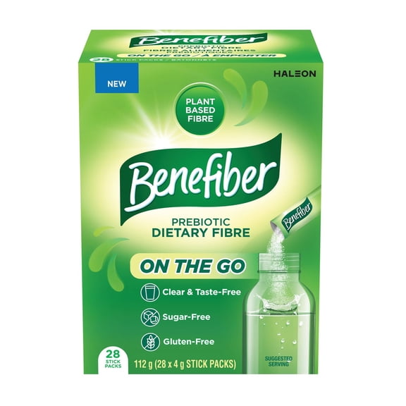 Benefiber Prebiotic Fibre Powder, Unflavoured, Supports Gut Health, Clear & Dissolves in Food and Drinks, Plant-Based, Sugar-Free, Gluten-Free, Non-GMO, 28 Stick Packs