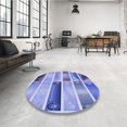 thumbnail image 4 of Ahgly Company Tapis d'Intérieur Lavable en Machine Carré Bleu Royal Transitionnel, 7 Pieds Carré, 4 of 7