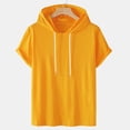 thumbnail image 1 of EGNMCR T-shirts pour Hommes Hommes Décontracté Uni Mode à Capuche Chandail à Manches Courtes T-Shirt de Sport Haut, 1 of 8
