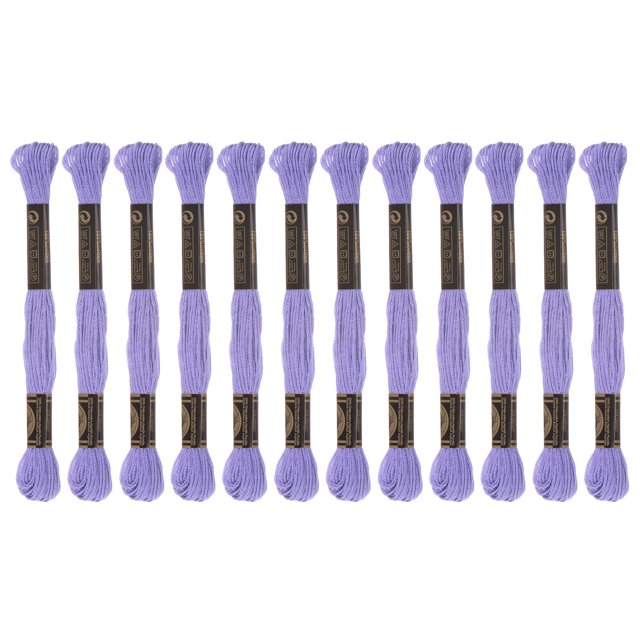 Unique Bargains Lavender Embroidery Floss, 8m Long Fiber Cotton - 12 Skeins