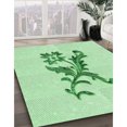 thumbnail image 3 of Ahgly Tapis Rond Lavable en Machine Intérieur Transitionnel Vert Menthe, 7 Pieds Rond, 3 of 7