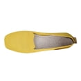 thumbnail image 2 of Womens Casual Shoes Large Size Knit Solid Color Simplicity Soft Sole Square Toe Flat Bottom Comfortable Breathable Mesh Walking Shoes Slip on Single Shoes Yellow, 2 of 5