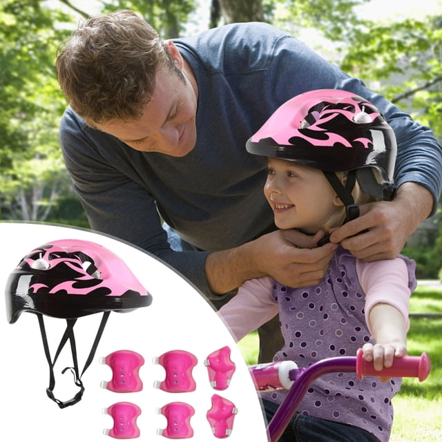 Meitianfacai 7 Pcs Set Children Outdoor Sport Helmet Knee Pad Cycling Skating Protective Gear Set