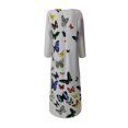 thumbnail image 5 of Robes Grande Taille pour Femmes Robe Longue Aguichant à Imprimé Numérique Col en V avec Poches Robe à Manches Longues Robes à Manches Longues en Liquidation, 5 of 5