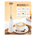 thumbnail image 3 of Milk Frother Rechargeable, Rechargeable Milk Frother Handheld Powerful Coffee Frother for Coffee Latte, Cappuccino White, 3 of 7