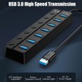 thumbnail image 3 of 7 Port Multi USB Power Adapter USB 3.0 Splitter Hub Multiple Expander Switch Cable Docking Stations, 3 of 6
