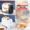 thumbnail image 2 of Mistaha Stainless Steel Bread Toaster with 6 Temperature Settings and Timer Function - Compact 2 Slice Wide Slot Toaster for Home Kitchen Office Use - White US Plug, 2 of 7