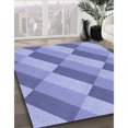 thumbnail image 3 of Ahgly Company Tapis d'Intérieur Lavable en Machine Rectangle Transitionnel Jeans Bleu, 5 Pieds x 8 Pieds, 3 of 7