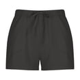 thumbnail image 4 of VEKDONE Women's Cotton Linen Shorts Summer Loose Fit Plus Size Lounge Pants Elastic High Waisted Drawstring Pant with Pockets Solid Color Comfy Beach Pant, 4 of 8