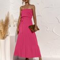 thumbnail image 1 of Gspmoly Robe pour Femmes, Robe Décontractée Sans Manches à Épaules Droites pour Femmes, Printemps et Été, Dos Ouvert, à Volants, Unie, Cadeaux de Vacances, Robes de Cocktail pour Femmes, 1 of 9
