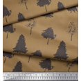 thumbnail image 3 of Soimoi Brown Rayon Crepe Fabric Stencil Tree Fabric Prints By Yard 46 Inch Wide, 3 of 3
