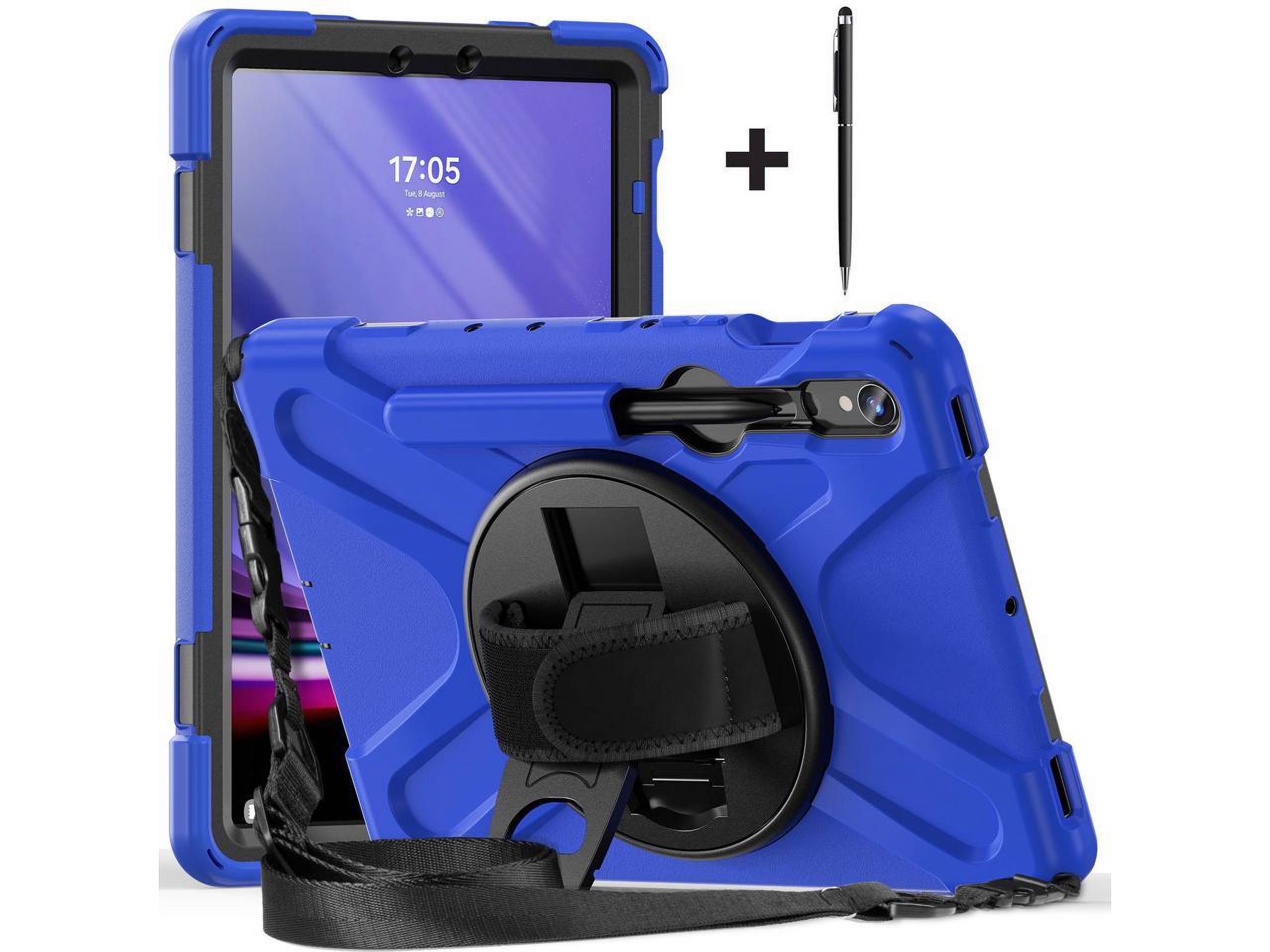 Case for Samsung Galaxy Tab S10 Lite 10.9 2025/S10 FE 10.9" 2025/S9 FE 10.9 Inch 2023/S9/S8/S7 11 Inch, Heavy Duty Shockproof Rugged Case with S Pen Holder, Hand Strap, Shoulder Strap, Kickstand