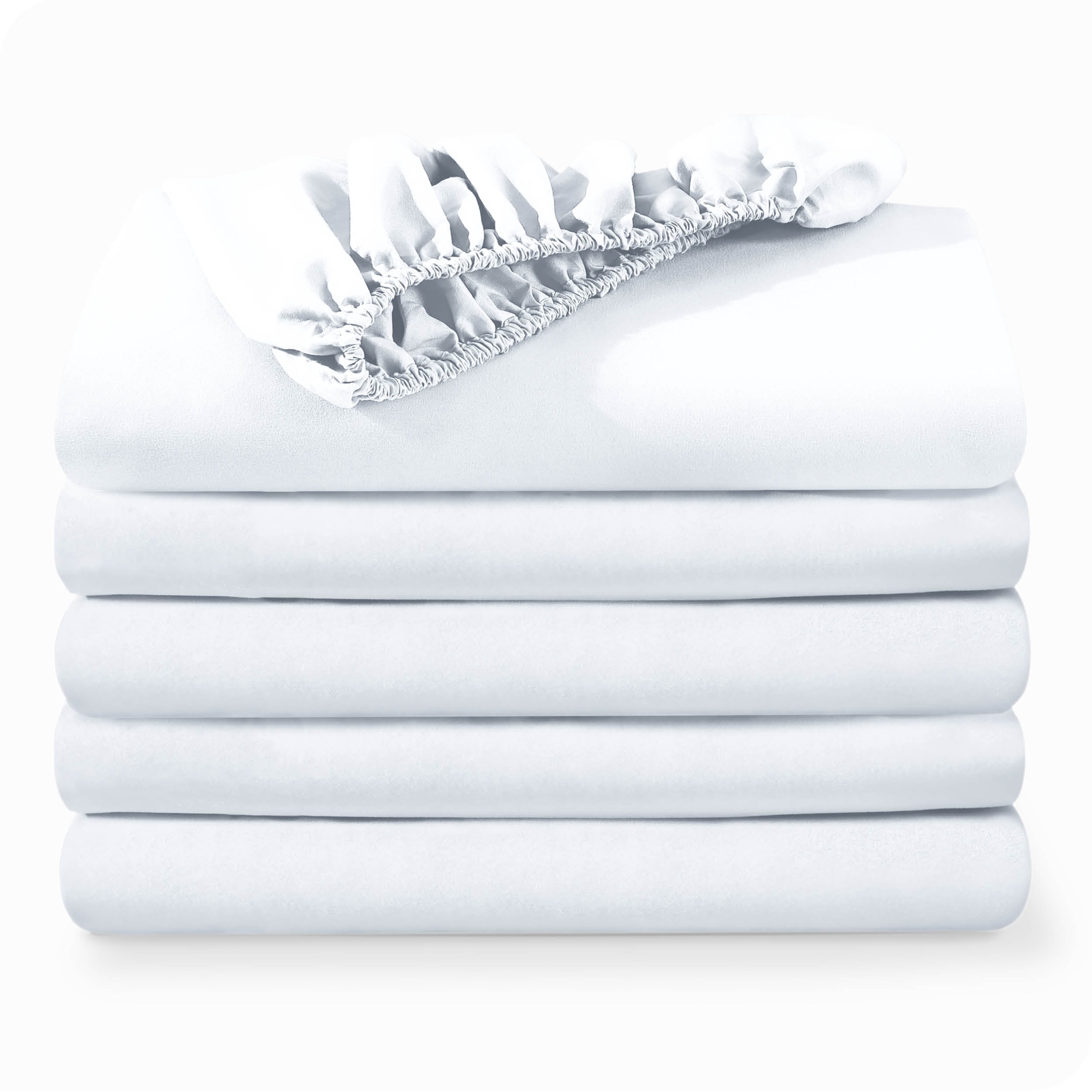 Bare Home 5-Pack Fitted Sheets - Premium 1800 Collection - Ultra-soft - Deep Pocket - King, White