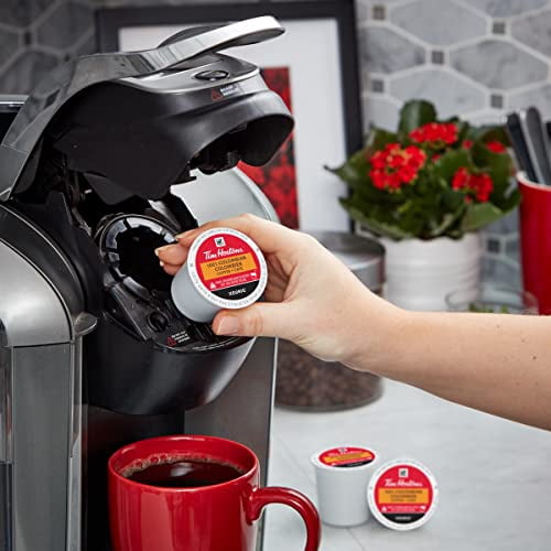Capsules de café Tim Hortons 100 % colombien, torréfaction mi-foncée, capsules K-Cup à usage unique, compatibles Keurig, goût frais, 48 capsules