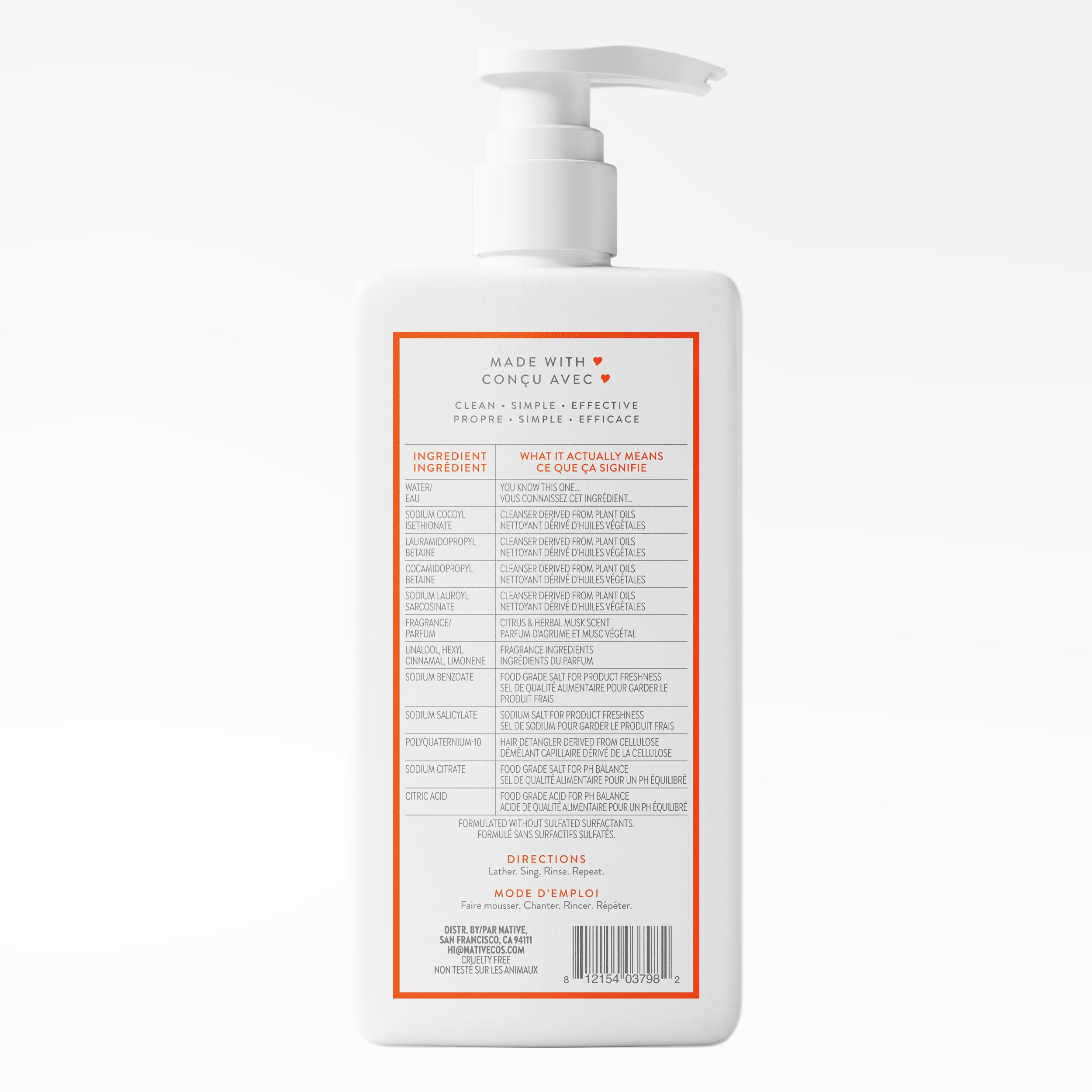 Revitalisant Native Nettoyage quotidien Agrumes et musc végétal, 487 mL