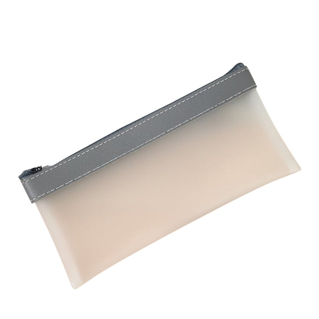 Grande Trousse à Crayons Givrée Semi-Transparente Design Épaissi pour Étudiants Examens Rangement de Papeterie Portable 10 Po x 4 Po x 3 Po