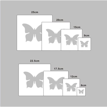 Miangastore 16 Pcs Pochoirs Papillon pour Peinture sur Murs Gabarits de Dessin pour Bricolages Gabarits d'Artisanat Réutilisables Feuilles de Pochoirs Décoratives Projets