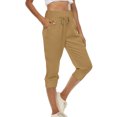 thumbnail image 2 of Timegard Sweatpants for Women Capri Pants Elastic High Waisted Drawstring Athletic Gym Pants with Pockets, 2 of 7