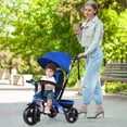 thumbnail image 2 of INFANS Tricycle pour Enfants, Tricycle de Promenade 4 en 1 avec Poignée Poussoir Réglable, Auvent Amovible, Plaque de Pied Rétractable, Pédale Verrouillable, Garde-Corps Détachable, Convient de 10 Mois à 5 Ans, 2 of 9