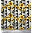 thumbnail image 1 of Soimoi Modal Satin Fabric Check,Dot & Sunflower Flower Fabric Prints by Yard 42 Inch Wide, 1 of 3