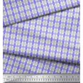 thumbnail image 1 of Soimoi Purple polyester Crepe Fabric Window Pane Check Print Fabric by Yard 52 Inch Wide, 1 of 3