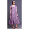 thumbnail image 4 of Bimba Lavender3 Robe de Nuit en Coton à Imprimé Floral Rose pour Femmes, Sans Manches, Tenue de Nuit, Robe Maxi X-Small, 4 of 6