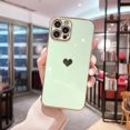 thumbnail image 1 of For iPhone Case,Cute Glitter Plating Loving Heart Pattern Side Print Design for Girls Women,Luxurly Screen Camera Protection Shockproof Soft Bumper Silicone Cover, 1 of 7