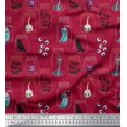 thumbnail image 1 of Soimoi Polyester Crepe Fabric Ghost,Skull & Witch Halloween Decor Fabric Printed Yard 52 Inch Wide, 1 of 3